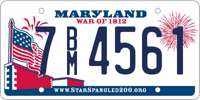 MD license plate 7BM4561