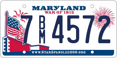 MD license plate 7BM4572