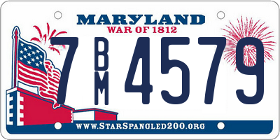 MD license plate 7BM4579