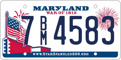 MD license plate 7BM4583