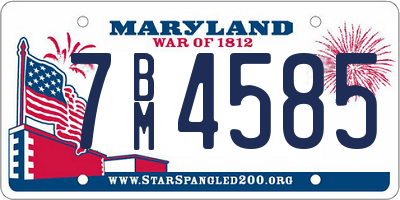 MD license plate 7BM4585