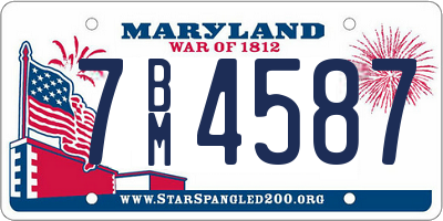 MD license plate 7BM4587