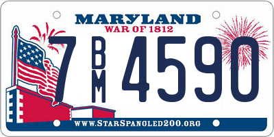 MD license plate 7BM4590