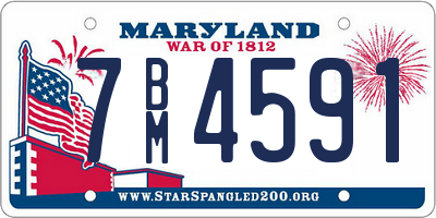 MD license plate 7BM4591