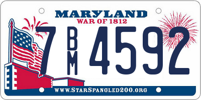 MD license plate 7BM4592