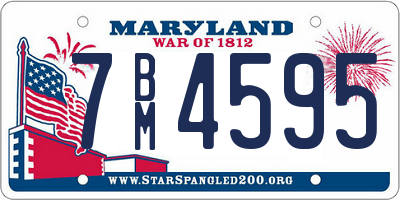 MD license plate 7BM4595