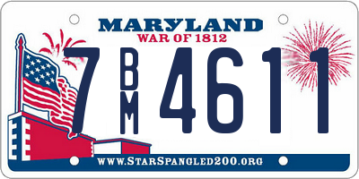 MD license plate 7BM4611