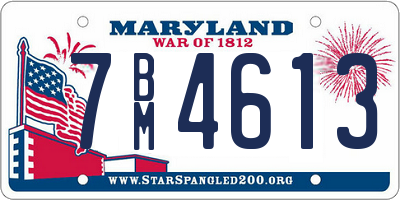 MD license plate 7BM4613