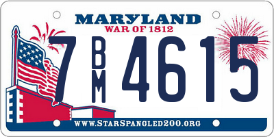 MD license plate 7BM4615