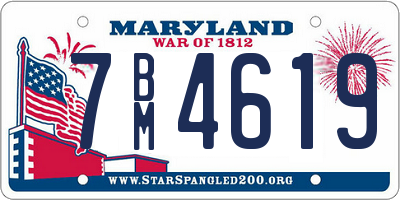 MD license plate 7BM4619