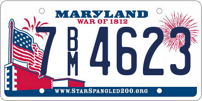 MD license plate 7BM4623