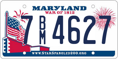 MD license plate 7BM4627