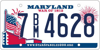 MD license plate 7BM4628