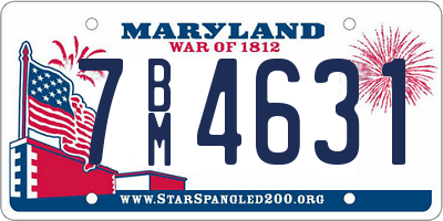 MD license plate 7BM4631