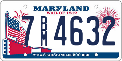 MD license plate 7BM4632