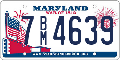 MD license plate 7BM4639