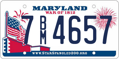 MD license plate 7BM4657