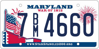 MD license plate 7BM4660