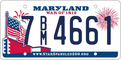 MD license plate 7BM4661