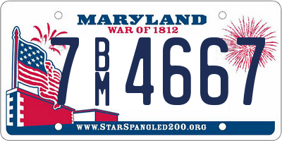 MD license plate 7BM4667