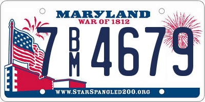 MD license plate 7BM4679