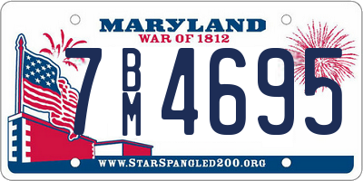 MD license plate 7BM4695