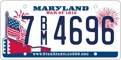 MD license plate 7BM4696