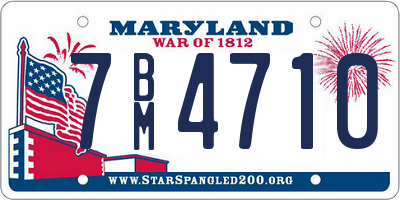 MD license plate 7BM4710