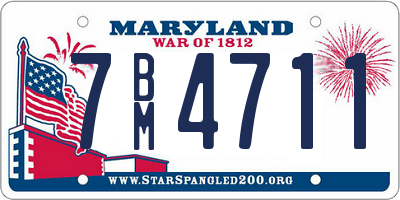 MD license plate 7BM4711