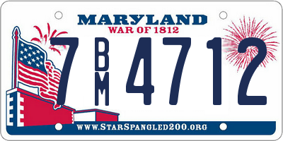 MD license plate 7BM4712