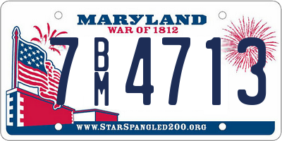 MD license plate 7BM4713