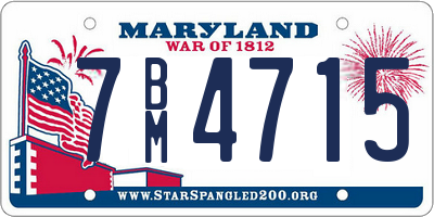 MD license plate 7BM4715