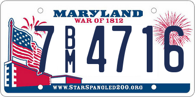 MD license plate 7BM4716