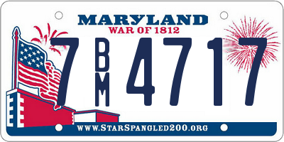 MD license plate 7BM4717