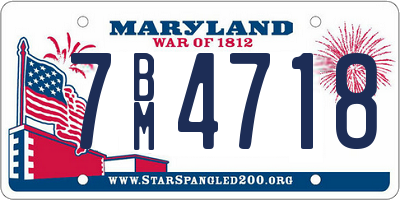 MD license plate 7BM4718