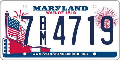 MD license plate 7BM4719