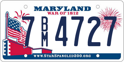 MD license plate 7BM4727