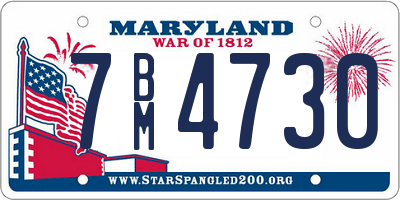 MD license plate 7BM4730