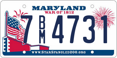 MD license plate 7BM4731