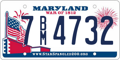 MD license plate 7BM4732