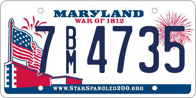 MD license plate 7BM4735