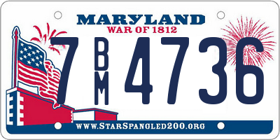 MD license plate 7BM4736