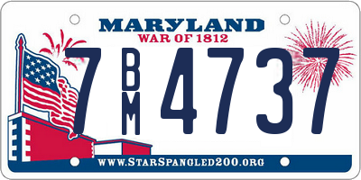 MD license plate 7BM4737