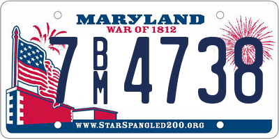 MD license plate 7BM4738