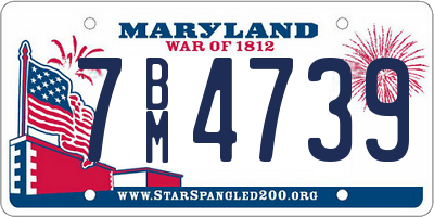 MD license plate 7BM4739