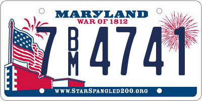 MD license plate 7BM4741