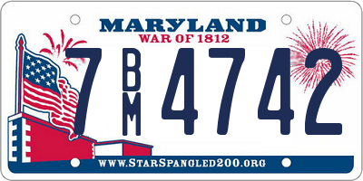 MD license plate 7BM4742