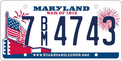 MD license plate 7BM4743