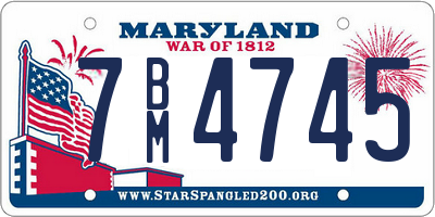 MD license plate 7BM4745