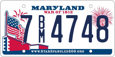 MD license plate 7BM4748